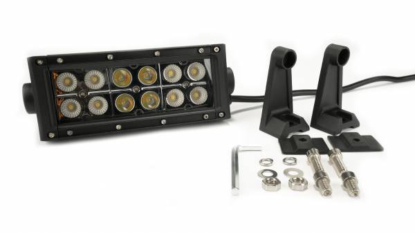 Amber/White Dual Row 6-Inch Straight Cree Led Light Bar - Click Image to Close